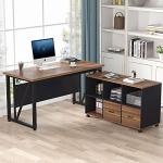 Tribesigns L-Shaped Desk and File Cabinet Set