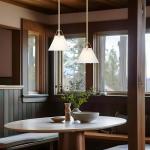 Gold Pendant Light with Frosted Glass Shade