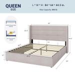 Allewie Hydraulic Lift Storage Bed with Modern Headboard