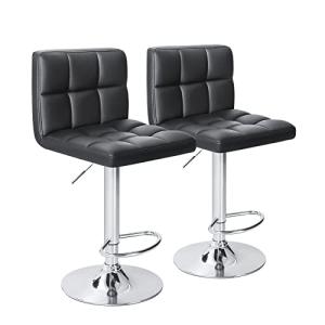 Modern Adjustable Swivel Bar Stools in PU Leather