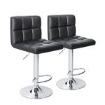 Modern Adjustable Swivel Bar Stools in PU Leather