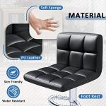 Modern Adjustable Swivel Bar Stools in PU Leather