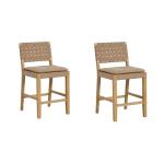 Cohen Mid-Century Leather Bar Stools, Set of 2