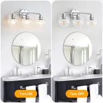 Chrome 3-Light Vanity Wall Sconce with Globe Shades