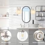 Brushed Nickel Wall Sconces Set with Glass Shades