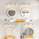 Chrome 3-Light Vanity Wall Sconce with Globe Shades