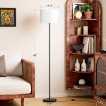 Modern Floor Lamp with White Shade and Switch
