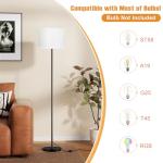 Modern Floor Lamp with White Shade and Switch