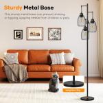 Dimmable Floor Lamp with Stylish Tear-Shaped Cage