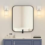 Brushed Nickel Wall Sconces Set with Glass Shades