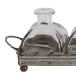 Iron Rectangle Tray with Handles and 5 Vases