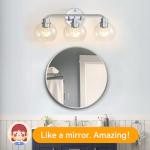 Chrome 3-Light Vanity Wall Sconce with Globe Shades