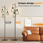 Dimmable Floor Lamp with Stylish Tear-Shaped Cage