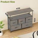 Stylish TV Stand with 5 Fabric Drawers