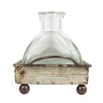 Iron Rectangle Tray with Handles and 5 Vases