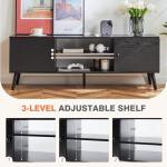 Modern Mid Century TV Stand with Storage, Black
