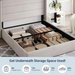 Allewie Hydraulic Lift Storage Bed with Modern Headboard