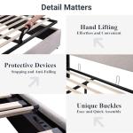 Allewie Hydraulic Lift Storage Bed with Modern Headboard