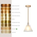 Gold Pendant Light with Frosted Glass Shade