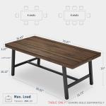 Industrial Dining Table for 6-8 People, Brown