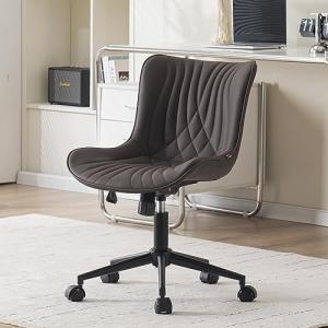 Modern Armless Office Chair with Swivel and Wheels