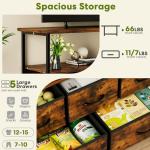 Stylish TV Stand with 5 Fabric Drawers