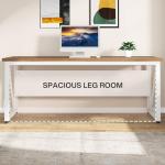 Walnut & White L-Shaped Desk and File Cabinet Set