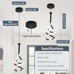 EIDISUNY Spiral LED Pendant Light Fixture