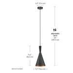 Hourglass Pendant Light with Matte Black Finish