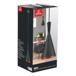 Hourglass Pendant Light with Matte Black Finish