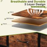 Stylish TV Stand with 5 Fabric Drawers