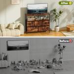 Stylish TV Stand with 5 Fabric Drawers