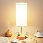 Dimmable Touch Bedside Lamp with USB and Outlet