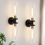 Black and Gold Wall Sconces Set of Two
