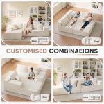 Beige 108" Modular L-Shaped Sectional Sofa