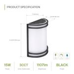 Matte Black Dimmable LED Wall Sconce Light