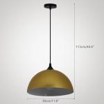 Gold Pendant Lights - 2-Pack Brushed Brass Lamps
