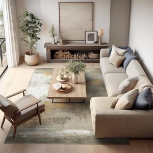 Ashler 6x9 Modern Abstract Non-Slip Area Rug