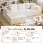 Beige 108" Modular L-Shaped Sectional Sofa