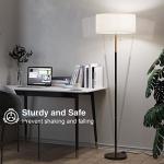 Mid Century 2-Light Floor Lamp with White Shade