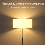 Mid Century 2-Light Floor Lamp with White Shade