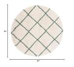 Hudson Shag Area Rug - 7' Round, Ivory/Green