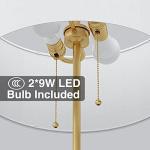 Mid Century 2-Light Floor Lamp with White Shade