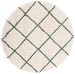 Hudson Shag Area Rug - 7' Round, Ivory/Green