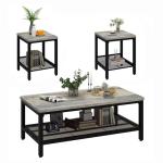 Modern Industrial Coffee Table Set with Side Tables