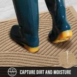 Beige Non-Slip Front Door Mat for Entryway