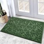 Durable Rubber Welcome Mat with Leaf Design