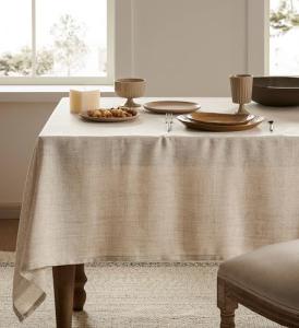 Linen Tablecloth for Rectangle Farmhouse Dining Table