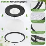 2-Pack Black 36W Color Changing LED Ceiling Lights