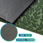 Durable Rubber Welcome Mat with Leaf Design